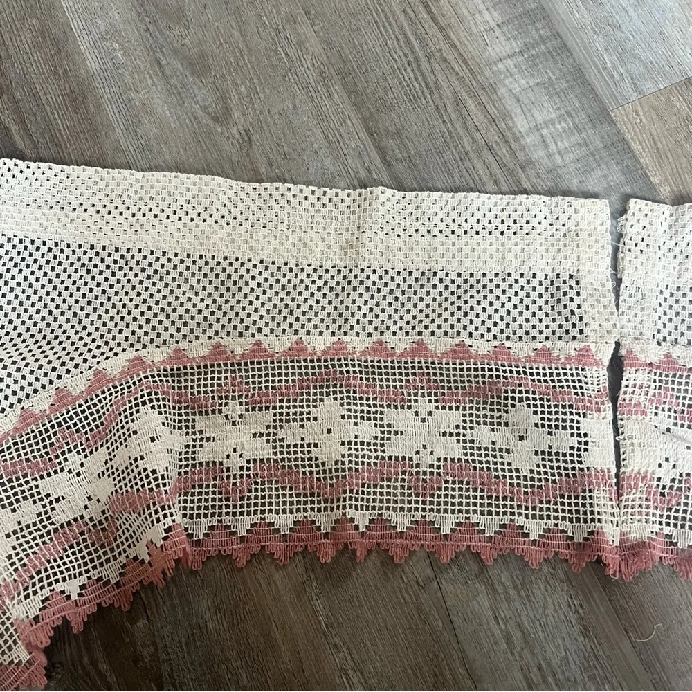 💥🍒VTG‎ Lace Cream & Maude Curtains 2 Panels 2 Valance💥🍒